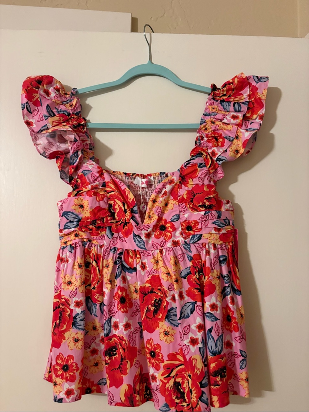 Buddy Love Pink Floral Dress with Yellow & Red Daisy Print
